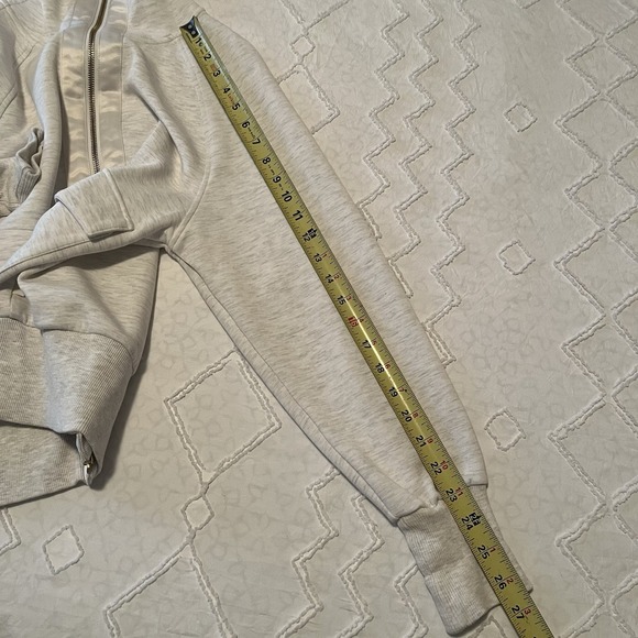 Varley Roxbury Double Soft Zip-Through Sweatshirt Ivory XS Funnel Neck - Picture 10 of 10